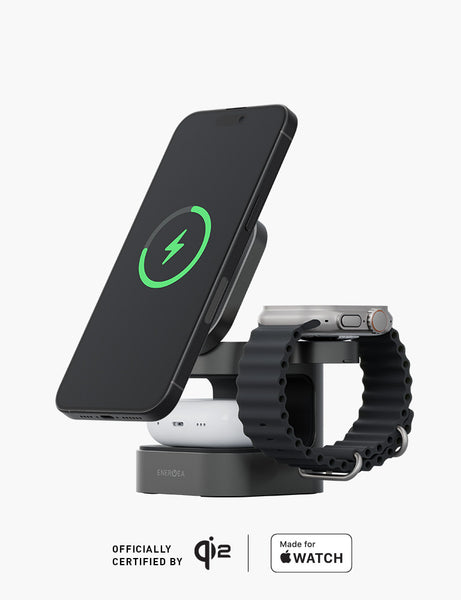 F8j218bt Qi2 3-in-1 Wireless Charger (Certified) MagCube Energea