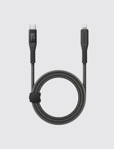 Flow Lightnight to USB-C fast charge cable 1.5m with real-time power display