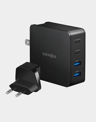 Travel adapter equi[[ed with USB-C power delivery and quick charge
